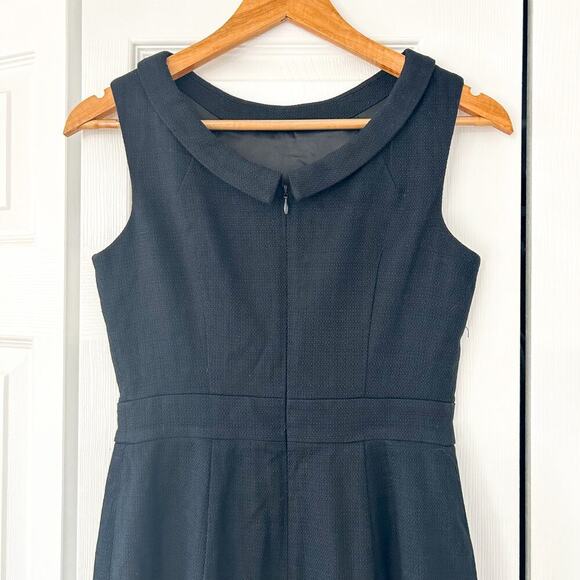 Boden Martha Black Sheath Dress Size 4 Petite Sleeveless Cotton Blend - Picture 7 of 11